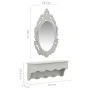 Wall shelf for keys jewelry with mirror and hooks gray by vidaXL, Dressing tables - Ref: Foro24-323973, Price: 54,15 €, Disco...