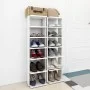 Muebles zapateros 2 unidades blanco brillante 27,5x27x102 cm de vidaXL, Zapateros y organizadores de calzado - Ref: Foro24-80...