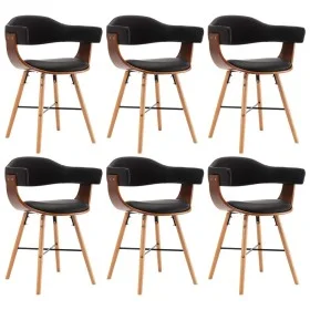 Dining chairs 6 pcs synthetic leather and black curved wood by vidaXL, dining chairs - Ref: Foro24-279492, Price: 636,88 €, D...