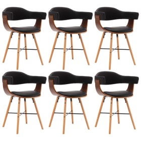 Esszimmerstühle, 6 Stück, Kunstleder und schwarzes gebogenes Holz von vidaXL, Essstühle - Ref: Foro24-279492, Preis: 613,69 €...