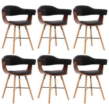 Dining chairs 6 pcs synthetic leather and black curved wood by vidaXL, dining chairs - Ref: Foro24-279492, Price: 613,48 €, D...