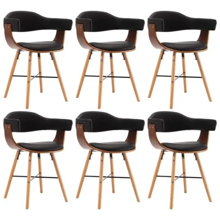 Dining chairs 6 pcs synthetic leather and black curved wood by vidaXL, dining chairs - Ref: Foro24-279492, Price: 636,04 €, D...