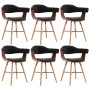 Dining chairs 6 pcs synthetic leather and black curved wood by vidaXL, dining chairs - Ref: Foro24-279492, Price: 613,48 €, D...
