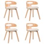 Dining chairs 4 pcs curved wood and cream synthetic leather by vidaXL, dining chairs - Ref: Foro24-278852, Price: 429,16 €, D...