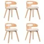 Dining chairs 4 pcs curved wood and cream synthetic leather by vidaXL, dining chairs - Ref: Foro24-278852, Price: 423,52 €, D...