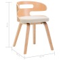 Esszimmerstühle, 4 Stück, gebogenes Holz und cremefarbenes Kunstleder von vidaXL, Essstühle - Ref: Foro24-278852, Preis: 429,...
