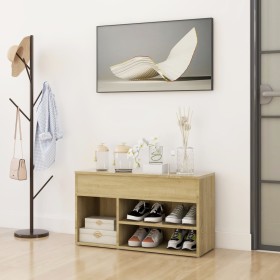Sonoma oak plywood shoe bench 80x30x45 cm by vidaXL, Shoe racks and shoe organizers - Ref: Foro24-808750, Price: 49,19 €, Dis...