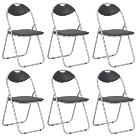 Folding dining chairs, 6 units, black synthetic leather by vidaXL, dining chairs - Ref: Foro24-278594, Price: 185,83 €, Disco...