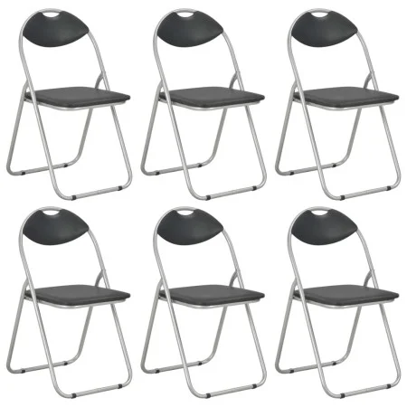 Sillas de comedor plegables 6 unidades cuero sintético negro de vidaXL, Sillas de comedor - Ref: Foro24-278594, Precio: 182,4...