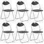 Sillas de comedor plegables 6 unidades cuero sintético negro de vidaXL, Sillas de comedor - Ref: Foro24-278594, Precio: 182,4...