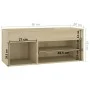 Banco zapatero madera contrachapada roble Sonoma 80x30x45 cm de vidaXL, Zapateros y organizadores de calzado - Ref: Foro24-80...