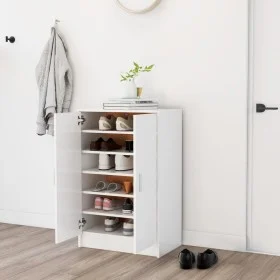 White plywood shoe cabinet 60x35x92 cm by vidaXL, Shoe racks and shoe organizers - Ref: Foro24-808927, Price: 102,54 €, Disco...