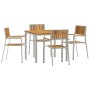 Conjunto de Comedor de Jardín 5 pcs madera maciza de acacia