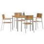 Conjunto de Comedor de Jardín 5 pcs madera maciza de acacia