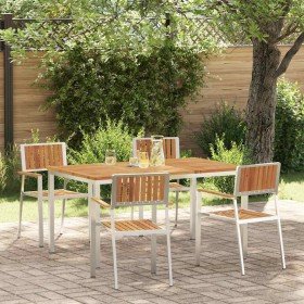 Conjunto de Comedor de Jardín 5 pcs madera maciza de acacia