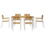 Conjunto de Comedor de Jardín 7 pcs madera maciza de acacia