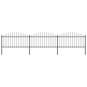 Garden fence with black steel spearheads (1.25-1.5)x5.1m by vidaXL, fence panels - Ref: Foro24-277732, Price: 207,26 €, Disco...