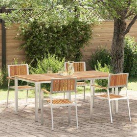 Conjunto de Comedor de Jardín 5 pcs madera maciza de acacia