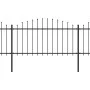 Garden fence with black steel spearheads (1.25-1.5)x5.1m by vidaXL, fence panels - Ref: Foro24-277732, Price: 207,26 €, Disco...