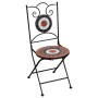 Bistrotisch und Stühle 3 Stk. Keramikmosaik Terrakotta und Weiß von vidaXL, Gartensets - Ref: Foro24-279415, Preis: 249,44 €,...