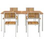 Conjunto de Comedor de Jardín 5 pcs madera maciza de acacia