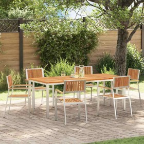 Conjunto de Comedor de Jardín 7 pcs madera maciza de acacia