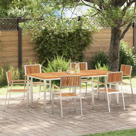 Conjunto de Comedor de Jardín 7 pcs madera maciza de acacia