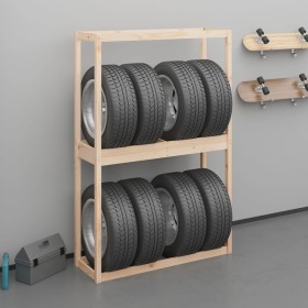 Soporte para neumáticos madera maciza de pino 120x40x180 cm