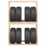 Soporte para neumáticos madera maciza de pino 120x40x180 cm