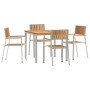 Conjunto de Comedor de Jardín 5 pcs Madera de teca maciza