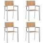 Conjunto de Comedor de Jardín 5 pcs Madera de teca maciza