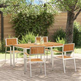 Conjunto de Comedor de Jardín 5 pcs Madera de teca maciza