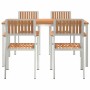 Conjunto de Comedor de Jardín 5 pcs Madera de teca maciza