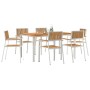 Conjunto de Comedor de Jardín 7 pcs Madera de teca maciza