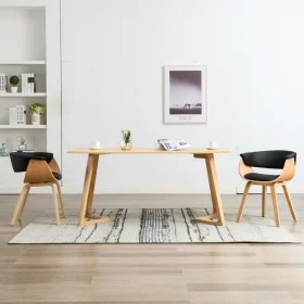 Esszimmerstühle, 2 Stück, aus gebogenem Holz und schwarzem Kunstleder von vidaXL, Essstühle - Ref: Foro24-278733, Preis: 332,...
