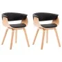 Sillas de comedor 2 uds madera curvada y cuero sintético negro de vidaXL, Sillas de comedor - Ref: Foro24-278733, Precio: 331...