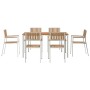 Conjunto de Comedor de Jardín 7 pcs Madera de teca maciza