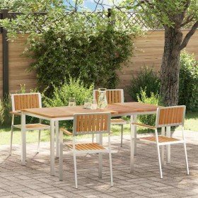 Conjunto de Comedor de Jardín 5 pcs Madera de teca maciza