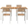 Conjunto de Comedor de Jardín 5 pcs Madera de teca maciza