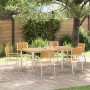 Conjunto de Comedor de Jardín 7 pcs Madera de teca maciza