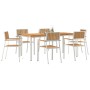 Conjunto de Comedor de Jardín 7 pcs Madera de teca maciza