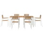 Conjunto de Comedor de Jardín 7 pcs Madera de teca maciza