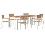 Conjunto de Comedor de Jardín 7 pcs Madera de teca maciza