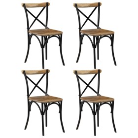Cross back chairs 4 pcs solid black mango wood by vidaXL, dining chairs - Ref: Foro24-278773, Price: 401,76 €, Discount: %
