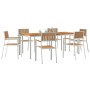 Conjunto de Comedor de Jardín 7 pcs Madera de teca maciza