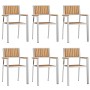 Conjunto de Comedor de Jardín 7 pcs Madera de teca maciza
