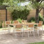 Conjunto de Comedor de Jardín 9 pcs Madera de teca maciza