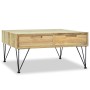 Mesa de centro de teca maciza 80x80x40 cm
