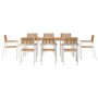 Conjunto de Comedor de Jardín 9 pcs Madera de teca maciza