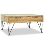Mesa de centro de teca maciza 80x80x40 cm